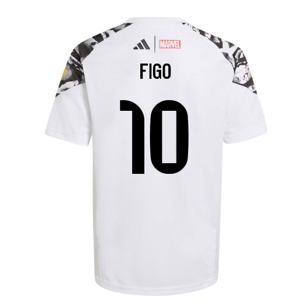 2025-2026 Real Madrid Marvel Avengers Training Shirt (White) - Kids (Figo 10) — Buy Now