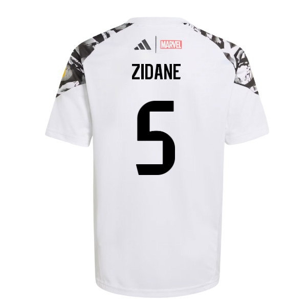 2025-2026 Real Madrid Marvel Avengers Training Shirt (White) - Kids (Zidane 5) — Shop Online