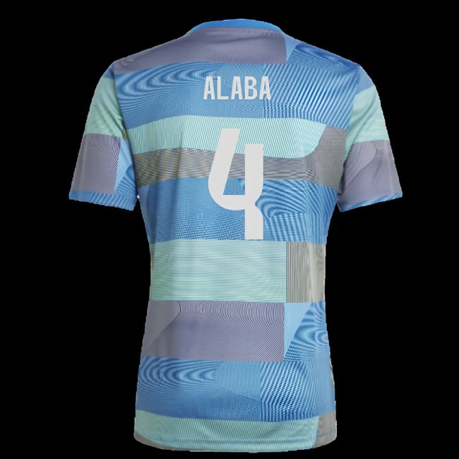 2025-2026 Real Madrid Pre-Match Shirt (Blue) (Alaba 4) — Shop Now