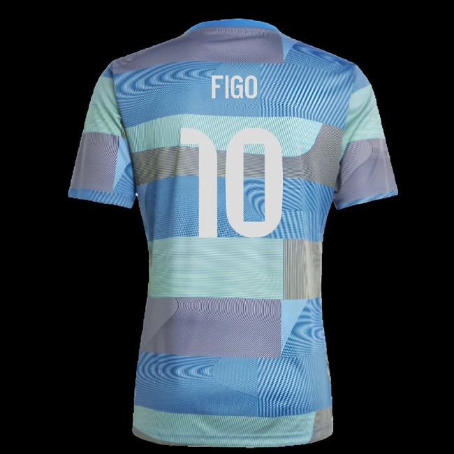 2025-2026 Real Madrid Pre-Match Shirt (Blue) (Figo 10) — Buy Now