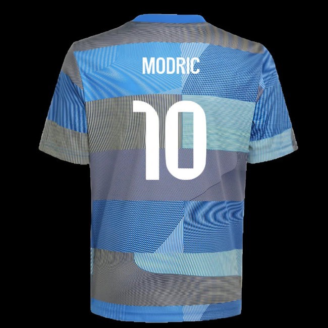 2025-2026 Real Madrid Pre-Match Shirt (Blue) - Kids (Modric 10) — Shop Online