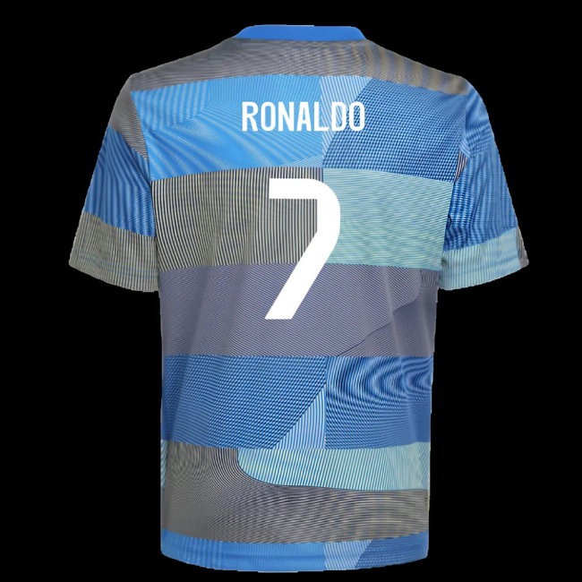 2025-2026 Real Madrid Pre-Match Shirt (Blue) - Kids (Ronaldo 7) — Buy Online
