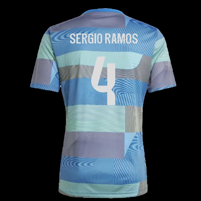 2025-2026 Real Madrid Pre-Match Shirt (Blue) (Sergio Ramos 4) — Buy Now