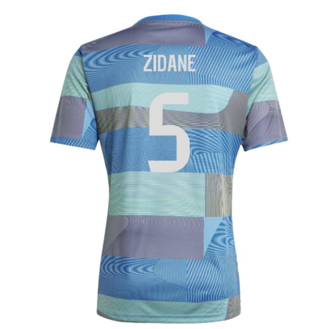 2025-2026 Real Madrid Pre-Match Shirt (Blue) (Zidane 5) — Buy Now