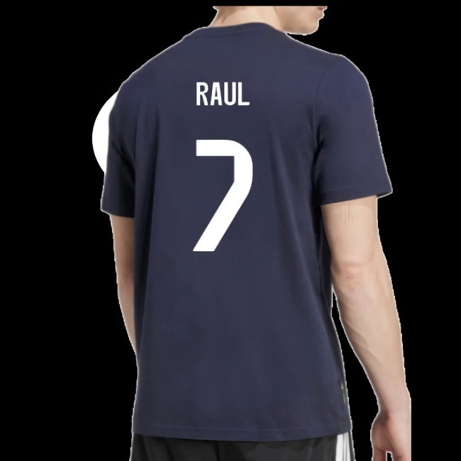 2025-2026 Real Madrid Seasonal Graphic Tee (Legend Ink) (Raul 7) — Buy Online