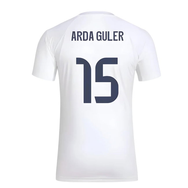 2025-2026 Real Madrid Seasonal Graphic Tee (White) (Arda Guler 15) — Buy Now