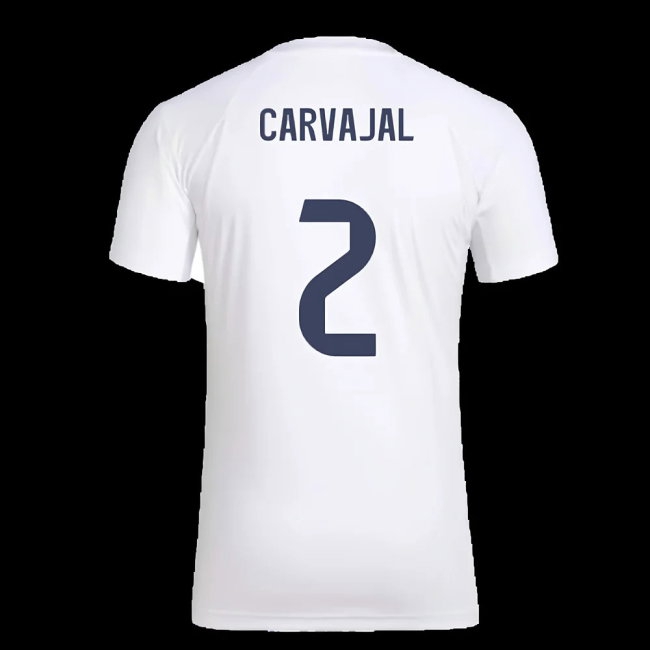 2025-2026 Real Madrid Seasonal Graphic Tee (White) (Carvajal 2) — Shop Now