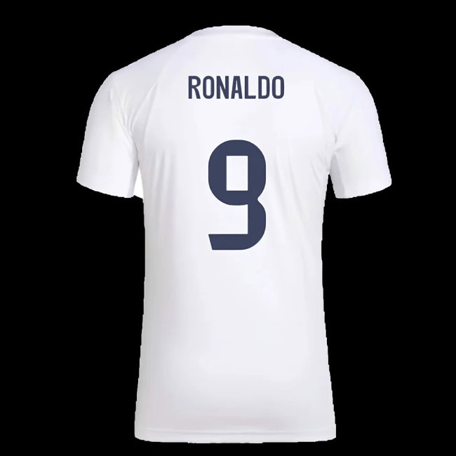 2025-2026 Real Madrid Seasonal Graphic Tee (White) (Ronaldo 9) — Shop Now