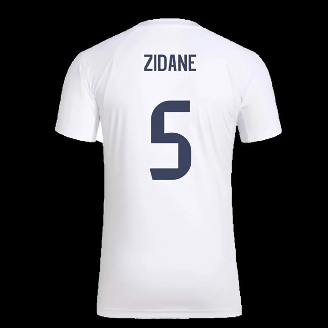 2025-2026 Real Madrid Seasonal Graphic Tee (White) (Zidane 5) — Buy Online