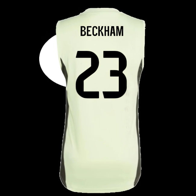 2025-2026 Real Madrid Sleeveless Training Jersey (Almost Lime) (Beckham 23) — Shop Online