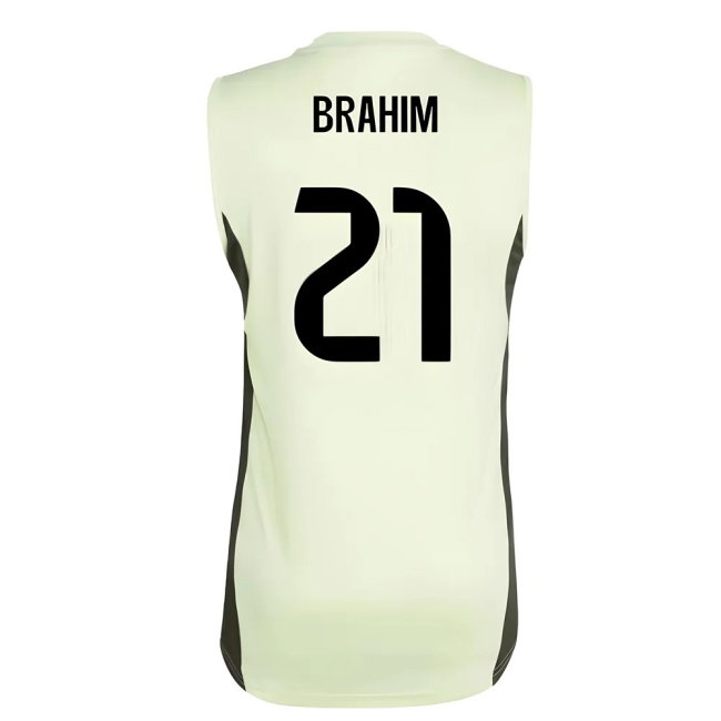 2025-2026 Real Madrid Sleeveless Training Jersey (Almost Lime) (Brahim 21) — Shop Now