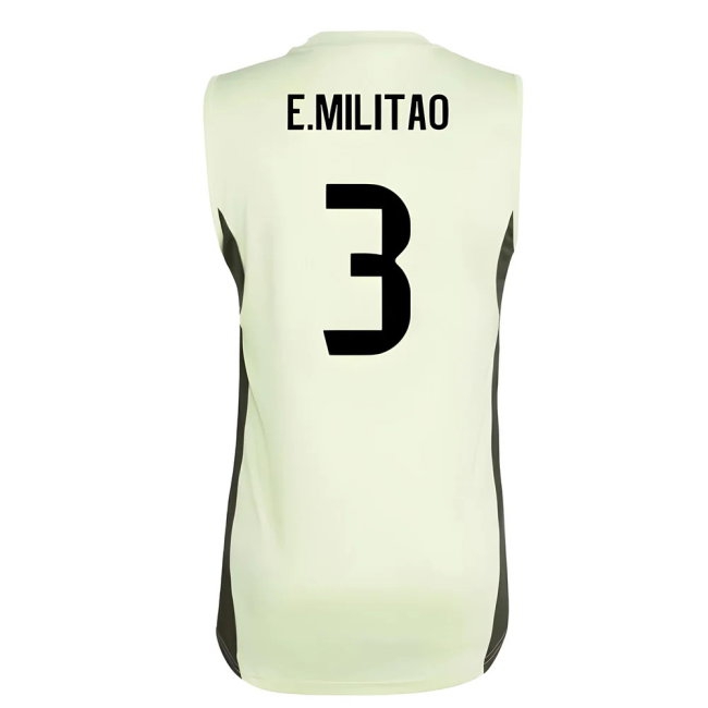 2025-2026 Real Madrid Sleeveless Training Jersey (Almost Lime) (E.Militao 3) — Shop Now