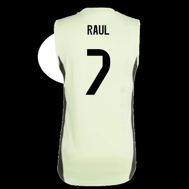 2025-2026 Real Madrid Sleeveless Training Jersey (Almost Lime) (Raul 7) — Shop Now