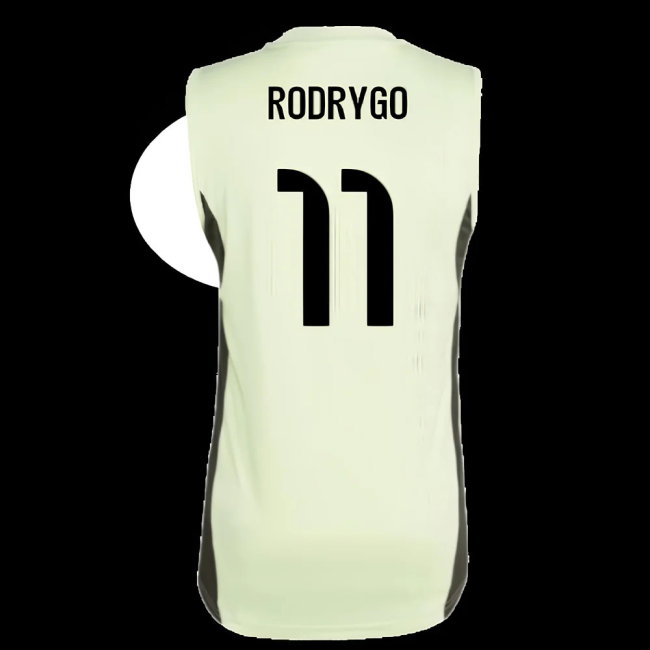 2025-2026 Real Madrid Sleeveless Training Jersey (Almost Lime) (Rodrygo 11) — Buy Now