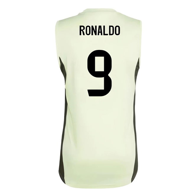 2025-2026 Real Madrid Sleeveless Training Jersey (Almost Lime) (Ronaldo 9) — Buy Online