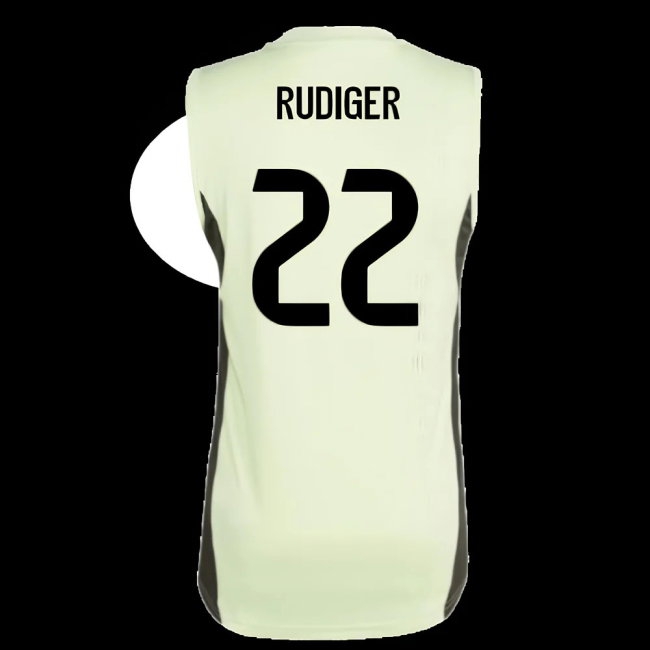 2025-2026 Real Madrid Sleeveless Training Jersey (Almost Lime) (Rudiger 22) — Shop Now