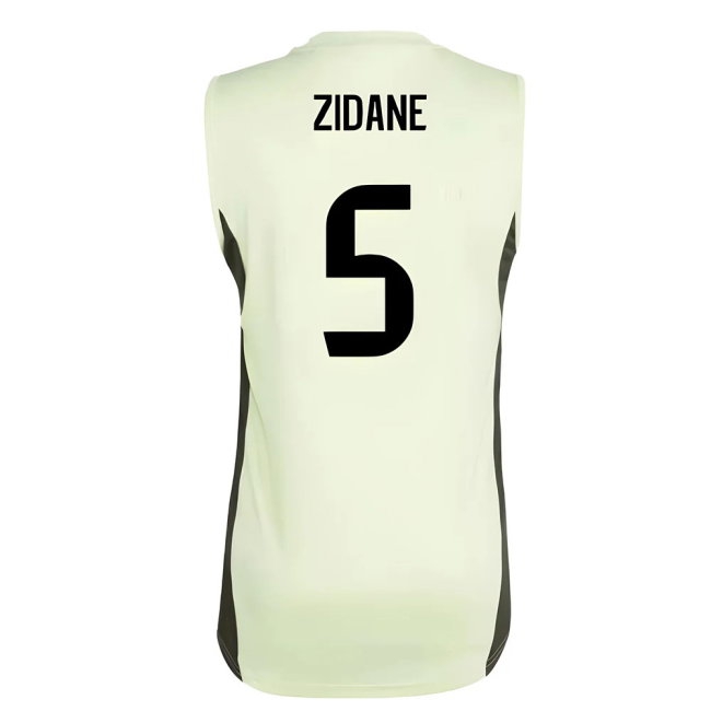 2025-2026 Real Madrid Sleeveless Training Jersey (Almost Lime) (Zidane 5) — Buy Online