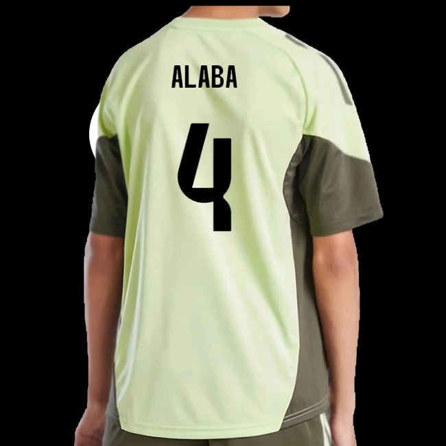 2025-2026 Real Madrid Training Jersey (Almost Lime) - Kids (Alaba 4) — Shop Online