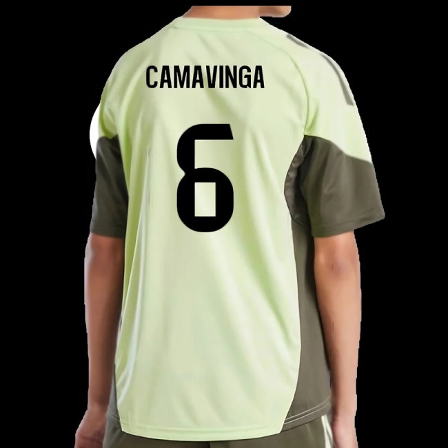 2025-2026 Real Madrid Training Jersey (Almost Lime) - Kids (Camavinga 6) — Buy Online