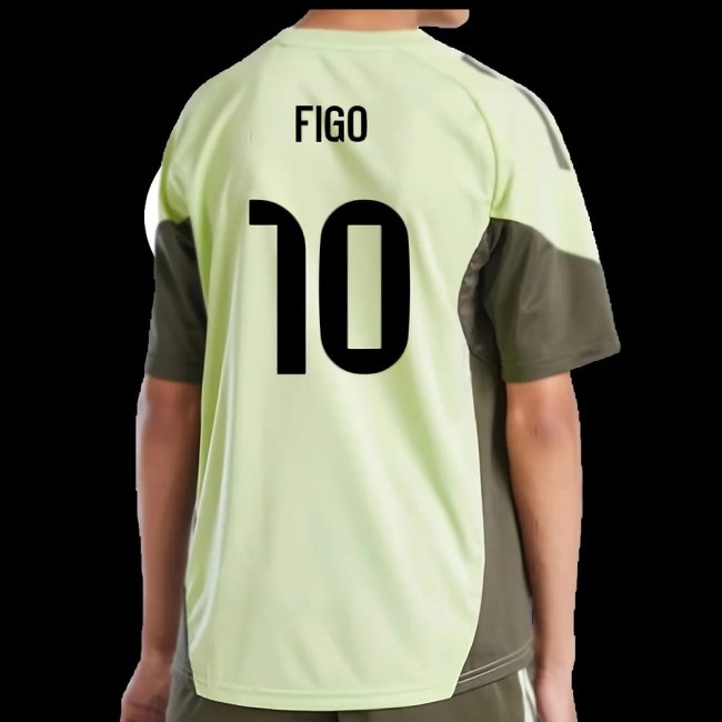 2025-2026 Real Madrid Training Jersey (Almost Lime) - Kids (Figo 10) — Buy Now