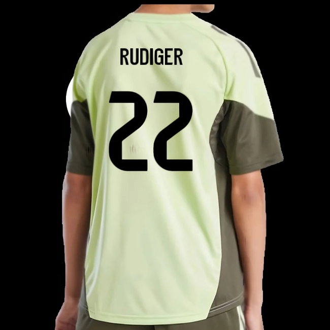 2025-2026 Real Madrid Training Jersey (Almost Lime) - Kids (Rudiger 22) — Shop Online