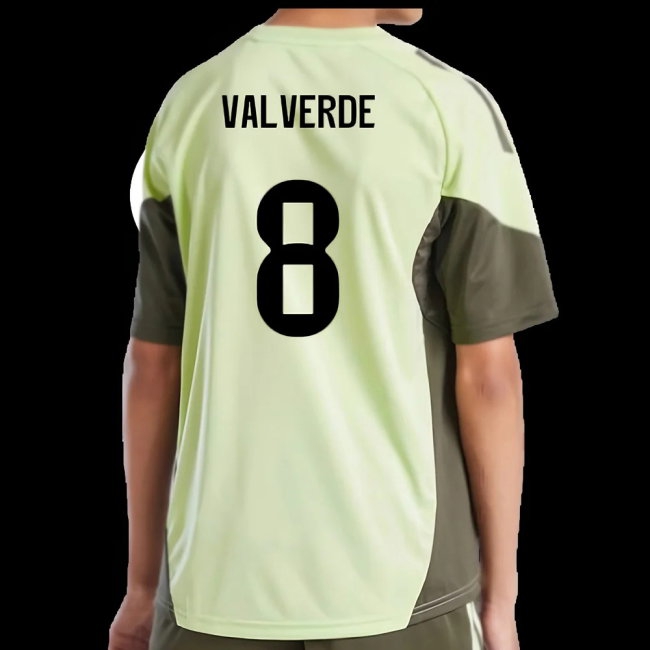 2025-2026 Real Madrid Training Jersey (Almost Lime) - Kids (Valverde 8) — Shop Now