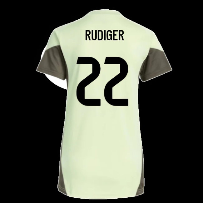 2025-2026 Real Madrid Training Jersey (Almost Lime) - Womens (Rudiger 22) — Shop Online