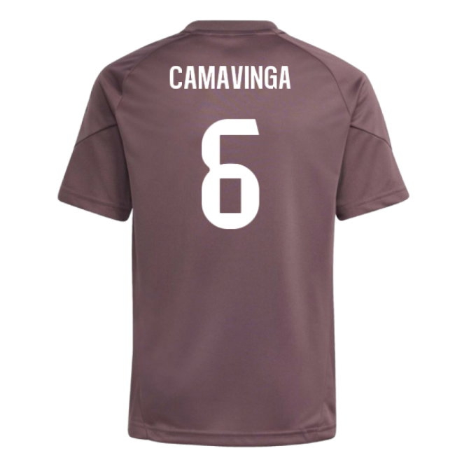 2025-2026 Real Madrid Training Jersey (Shadow Fig) - Kids (Camavinga 6) — Buy Now