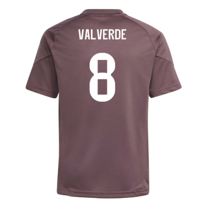 2025-2026 Real Madrid Training Jersey (Shadow Fig) - Kids (Valverde 8) — Shop Online
