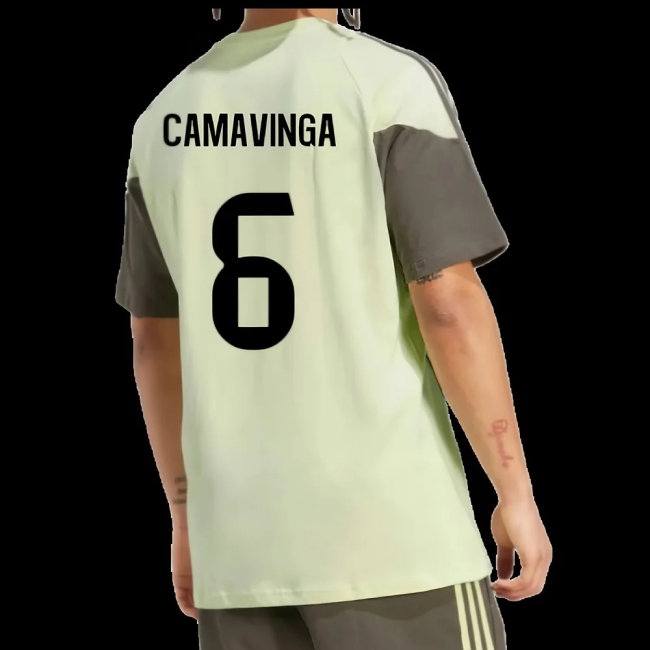 2025-2026 Real Madrid Training Tee (Almost Lime) (Camavinga 6) — Shop Now