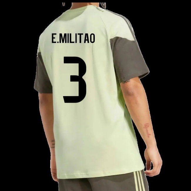 2025-2026 Real Madrid Training Tee (Almost Lime) (E.Militao 3) — Buy Online