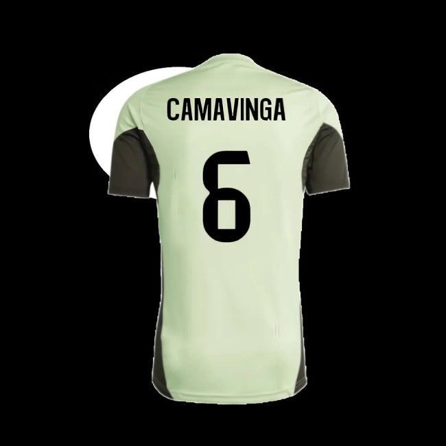 2025-2026 Real Madrid Training Tee (Almost Lime) - Kids (Camavinga 6) — Buy Online