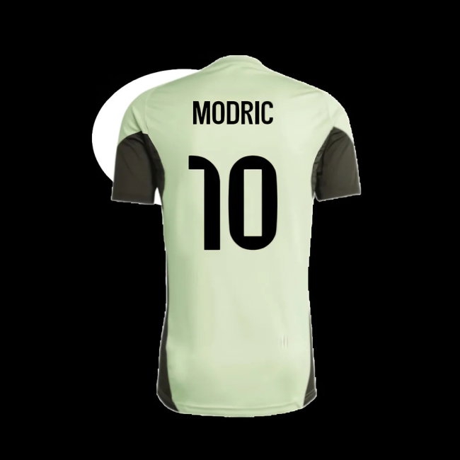 2025-2026 Real Madrid Training Tee (Almost Lime) - Kids (Modric 10) — Shop Online