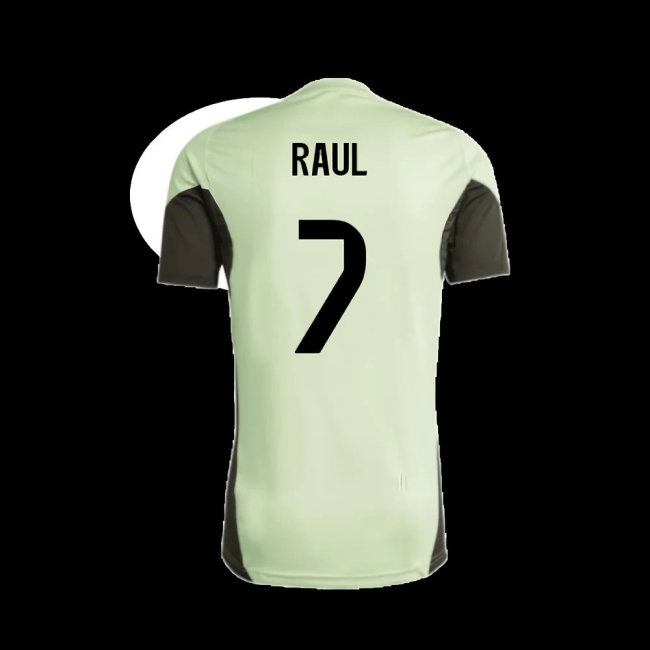 2025-2026 Real Madrid Training Tee (Almost Lime) - Kids (Raul 7) — Buy Now