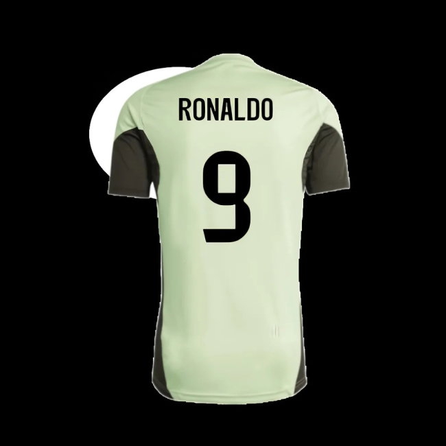 2025-2026 Real Madrid Training Tee (Almost Lime) - Kids (Ronaldo 9) — Shop Now