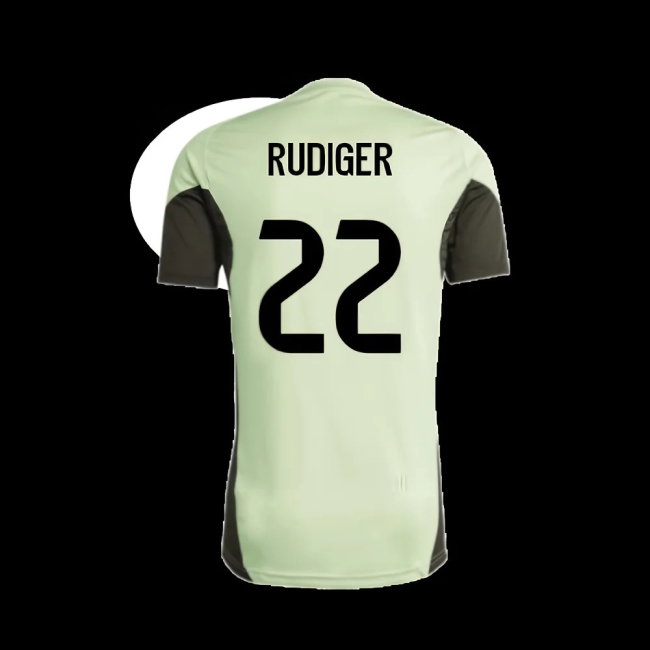 2025-2026 Real Madrid Training Tee (Almost Lime) - Kids (Rudiger 22) — Shop Now