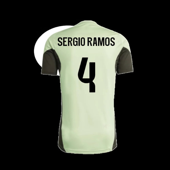 2025-2026 Real Madrid Training Tee (Almost Lime) - Kids (Sergio Ramos 4) — Buy Now
