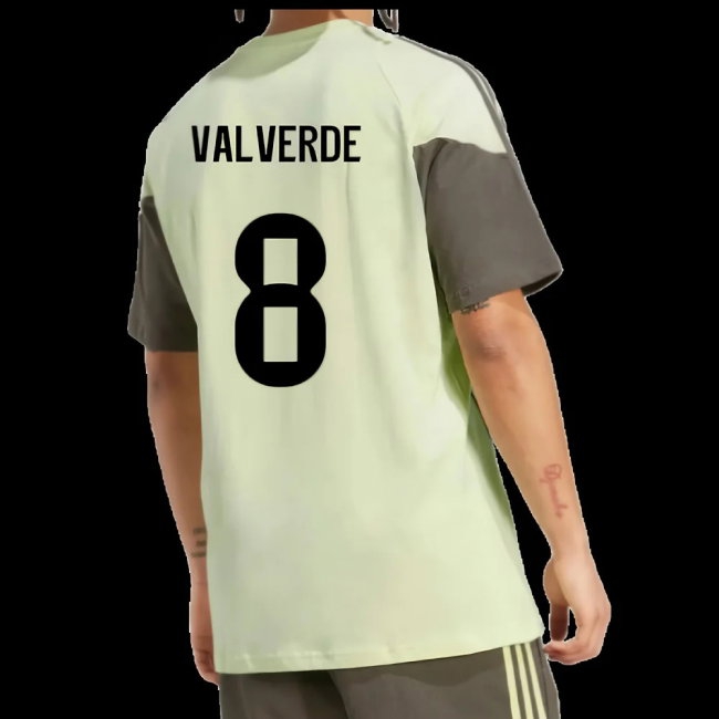 2025-2026 Real Madrid Training Tee (Almost Lime) (Valverde 8) — Shop Now