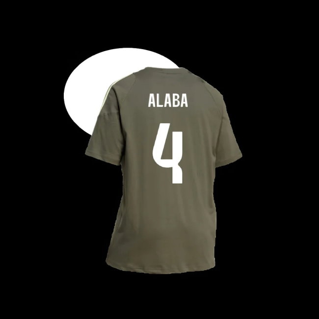 2025-2026 Real Madrid Training Tee (Utility Grey) (Alaba 4) — Shop Now