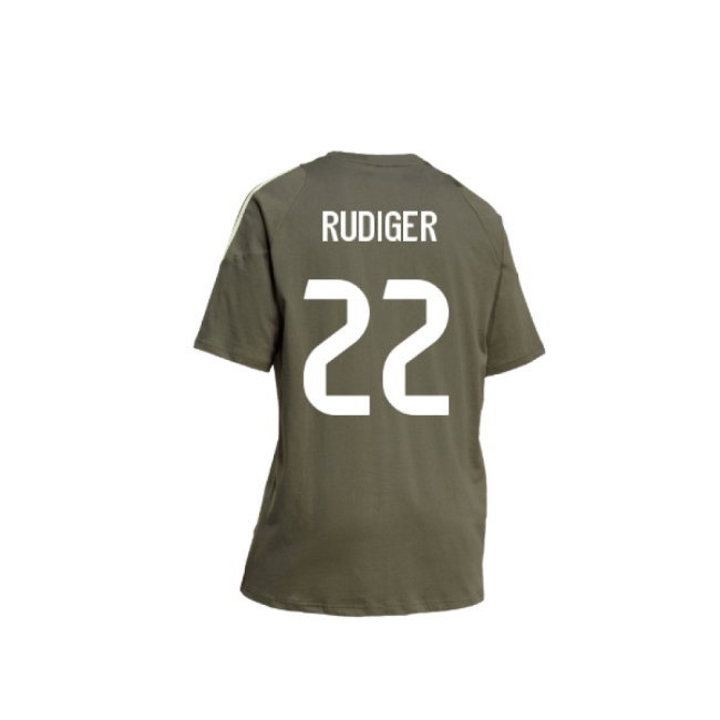 2025-2026 Real Madrid Training Tee (Utility Grey) (Rudiger 22) — Buy Now