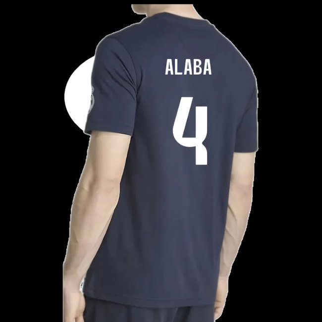 2025-2026 Real Madrid US Tee (Navy) (Alaba 4) — Buy Now