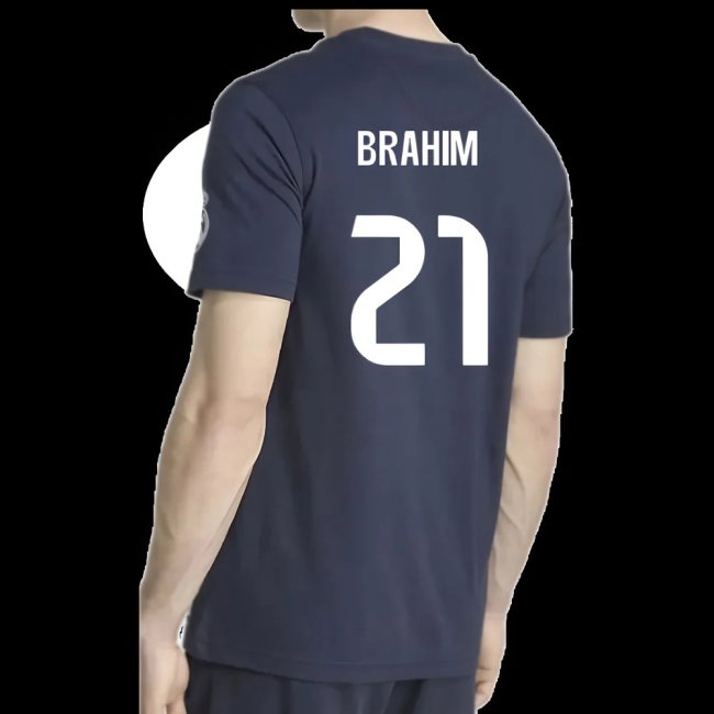 2025-2026 Real Madrid US Tee (Navy) (Brahim 21) — Shop Now