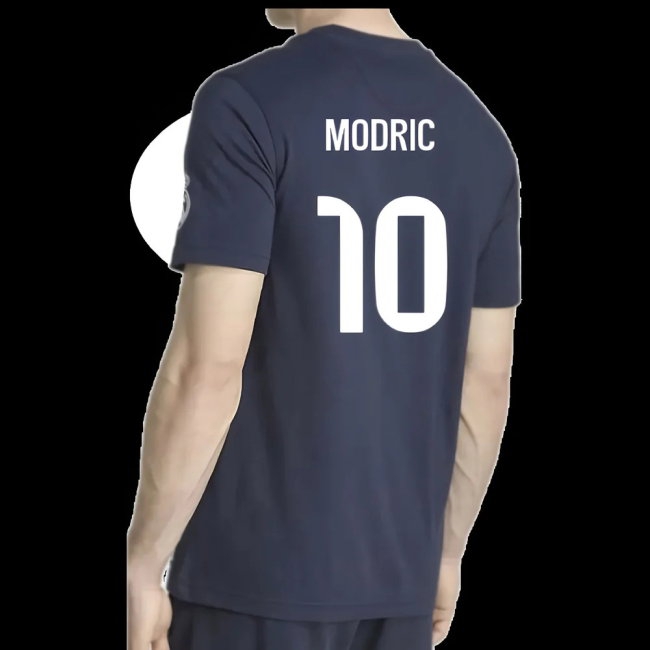 2025-2026 Real Madrid US Tee (Navy) (Modric 10) — Shop Now
