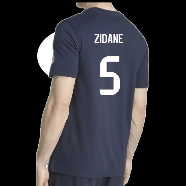 2025-2026 Real Madrid US Tee (Navy) (Zidane 5) — Buy Online