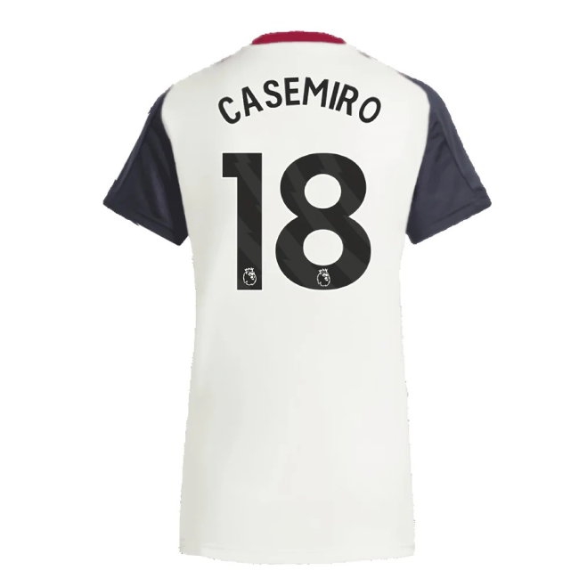 2025 Man Utd Training Jersey (Off White) - Womens (Casemiro 18) — Buy Now