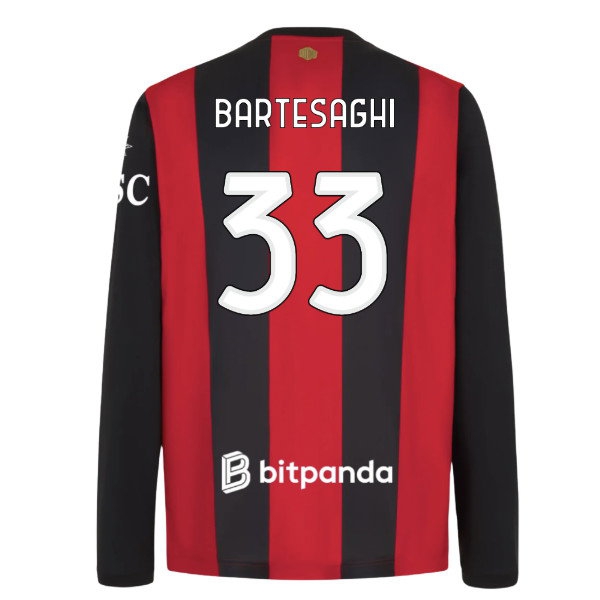 2026-2027 AC Milan Long Sleeve Home Shirt (Bartesaghi 33) — Buy Now