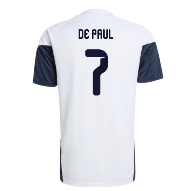 2026-2027 Argentina Training Jersey (White) (De Paul 7) — Shop Now