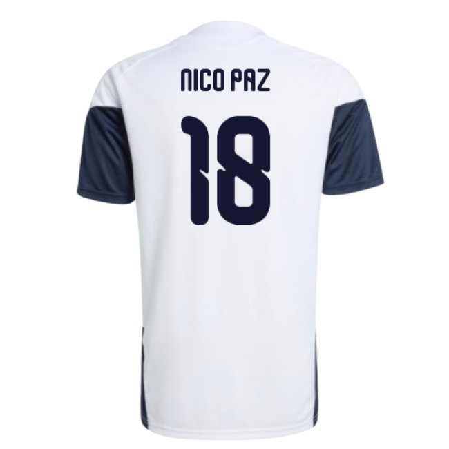 2026-2027 Argentina Training Jersey (White) (Nico Paz 18) — Shop Online