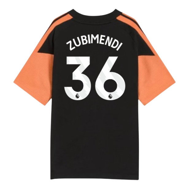 2026-2027 Arsenal Training Tee (Black) - Kids (Zubimendi 36) — Buy Now