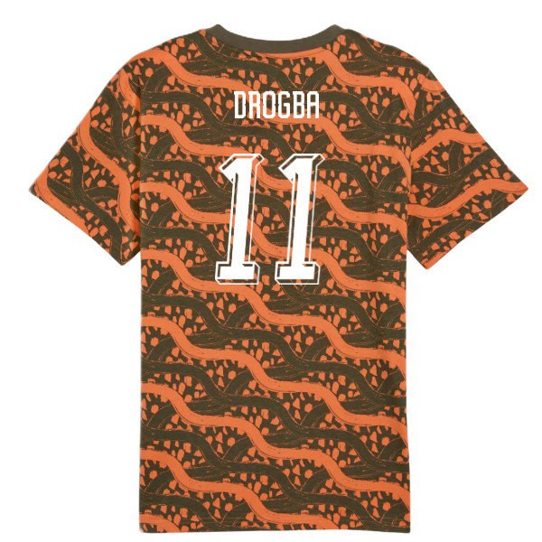 2026-2027 Ivory Coast FtblCulture Tee AOP (Black) (Drogba 11) — Shop Online